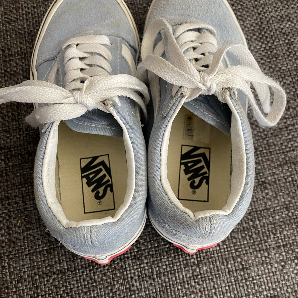 Vans Kids Old Skool V Core Lace Up Sneakers Size 11.5, Dusty Blue, Suede Details - Picture 6 of 12